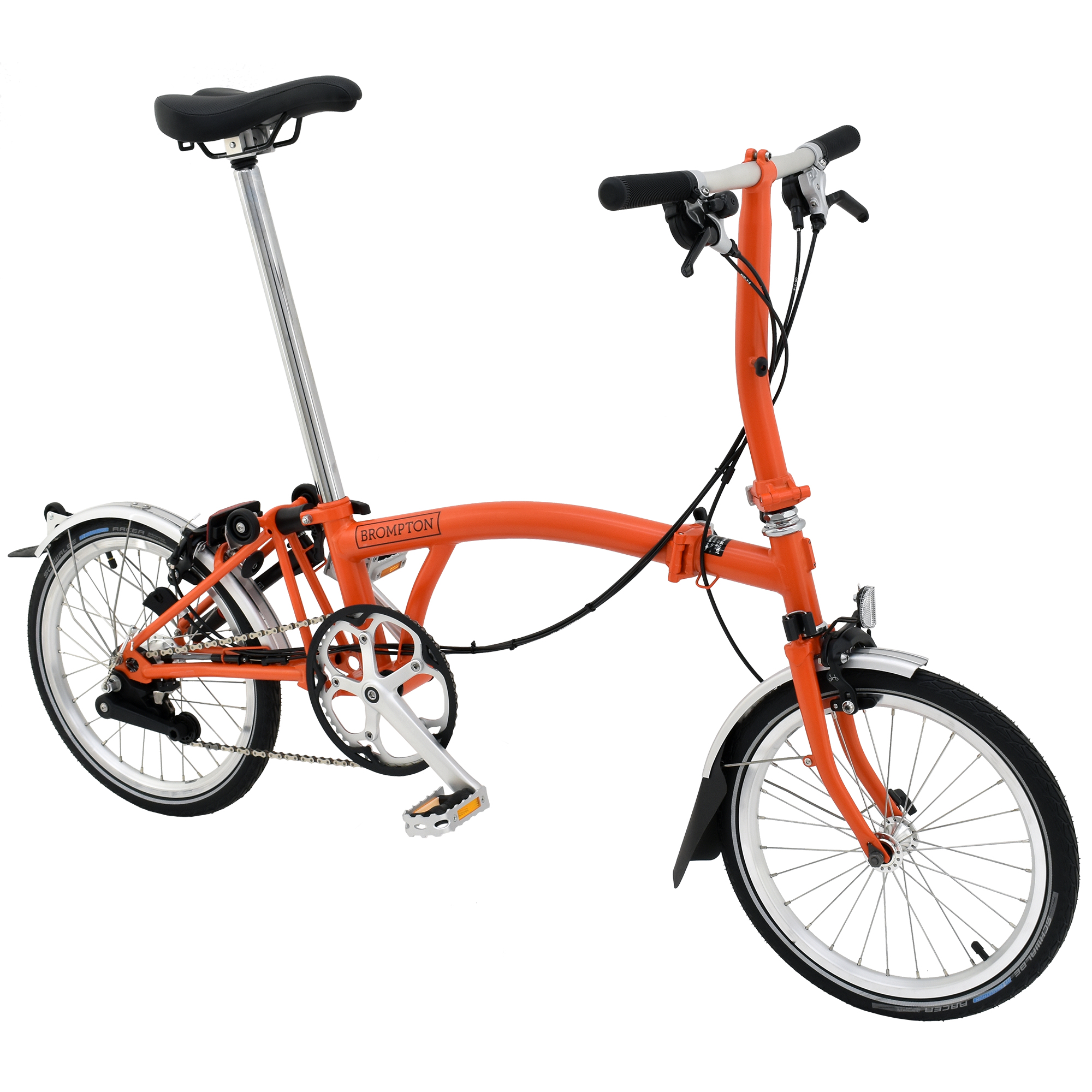 orange folding bike