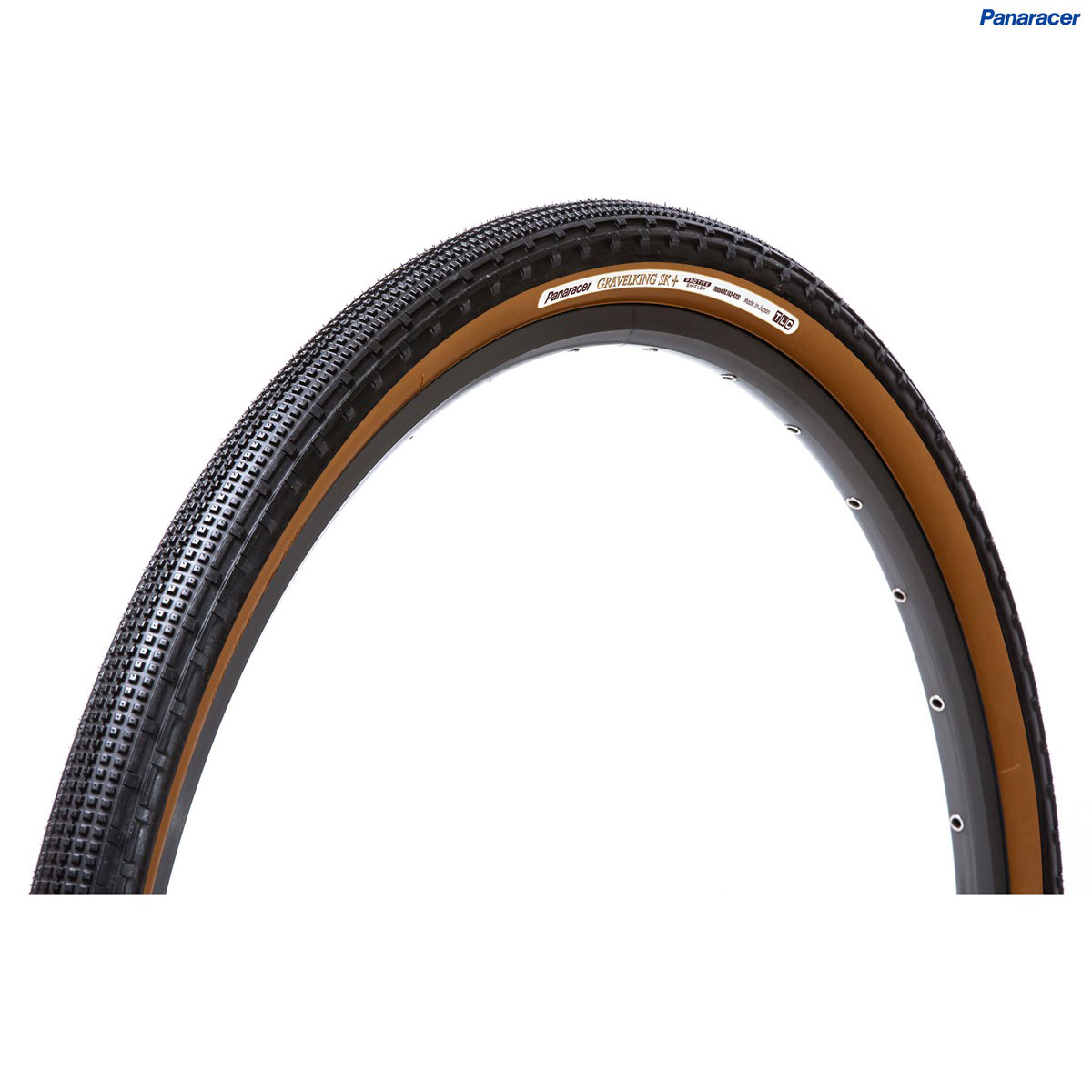 Panaracer Gravel King SK+ TLC Tubeless Folding Tyre - Black / Brown - 700 x  50, 50-622